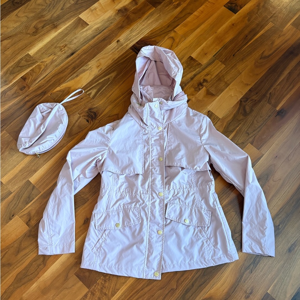 Cole Haan Water Repellent Hooded Parka Apricot Size S, NEW - Picture 13 of 16